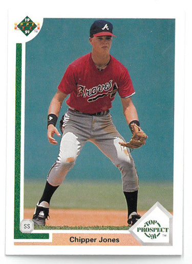 Chipper Jones 1991 Upper Deck Top Prospect Rookie Card (RC) #55- Lot of 10 (Atlanta Braves)-Powers Sports Memorabilia
