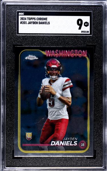 Jayden Daniels 2024 Topps Chrome Rookie Card (RC) #201- SGC Graded 9 Mint (Washington Commanders)-Powers Sports Memorabilia