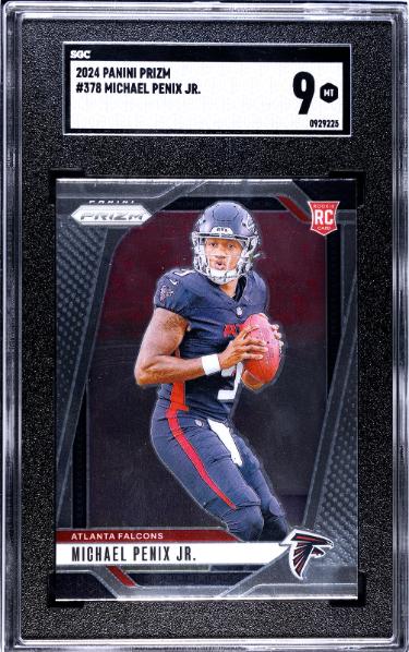 Michael Penix Jr 2024 Panini Prizm Rookie Card (RC) #378- SGC Graded 9 Mint (Atlanta Falcons)-Powers Sports Memorabilia