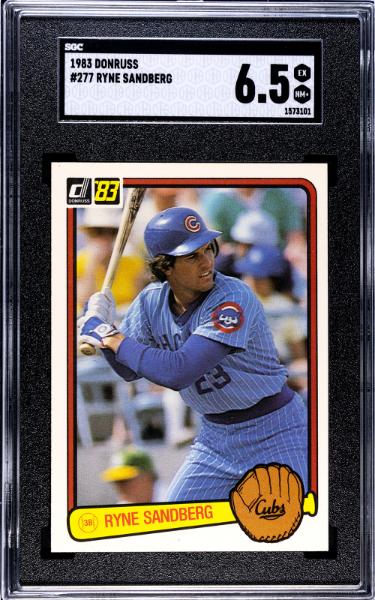 Ryne Sandberg 1983 Donruss Rookie Card (RC) #277- SGC Graded 6.5 EX-MT+ (Chicago Cubs/HOF)-Powers Sports Memorabilia