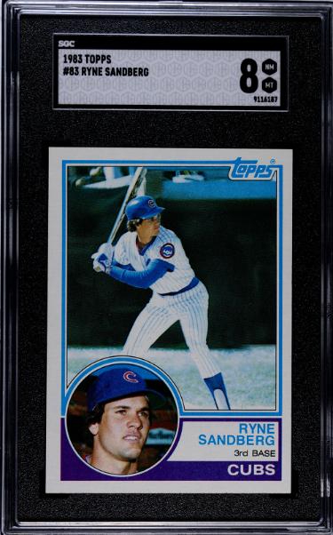 Ryne Sandberg 1983 Topps Rookie Card (RC) #83- SGC Graded 8 NM-MT (Chicago Cubs/HOF)-Powers Sports Memorabilia