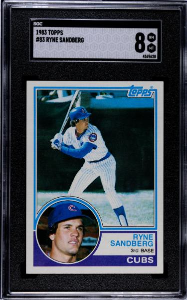 Ryne Sandberg 1983 Topps Rookie Card (RC) #83- SGC Graded 8 NM-MT (Chicago Cubs/HOF) - CTBL_043702-Powers Sports Memorabilia