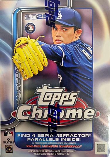 2025 Topps Chrome MLB Baseball Blaster Box New Factory Sealed- 28 Cards-Powers Sports Memorabilia