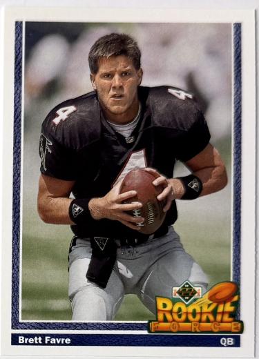 Brett Favre 1991 Upper Deck Rookie Card (RC) #647 (Falcons/Packers/HOF)-Powers Sports Memorabilia