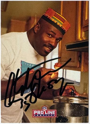 Christian Okoye Autographed 1992 NFL Pro Line Profiles Certified On Card Auto #3 (Kansas City Chiefs)- Embossed Certified Authentic-Powers Sports Memorabilia