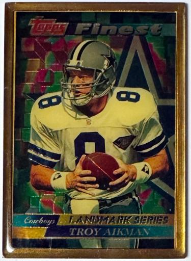 Troy Aikman 1995 Topps Finest Landmark Series Bronze Metal Card #3 (Dallas Cowboys/HOF)-Powers Sports Memorabilia