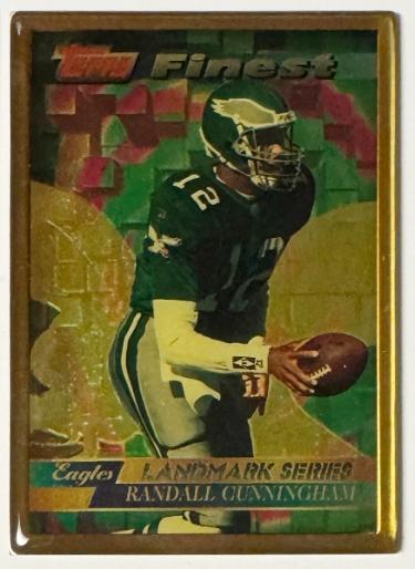 Randall Cunningham 1995 Topps Finest Landmark Series Bronze Metal Card #6 (Philadelphia Eagles)-Powers Sports Memorabilia