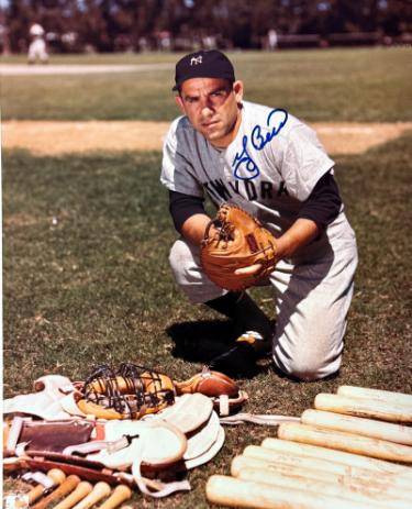 Yogi Berra Autographed New York Yankees MLB Licensed 8x10 Photo minor dings- COA (HOF/3X AL MVP) - CTBL_043783-Powers Sports Memorabilia