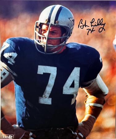 Bob Lilly Autographed Dallas Cowboys NFL 8x10 Photo #74 minor dings- COA/Ticket (HOF)-Powers Sports Memorabilia
