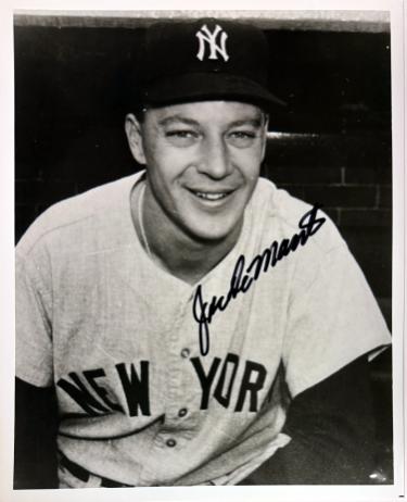 Joe DeMaestri Autographed New York Yankees B&W 8x10 Photo minor dings- COA (Froggy)-Powers Sports Memorabilia