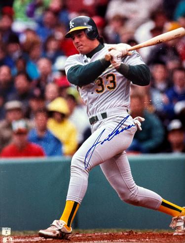 Jose Canseco Autographed Oakland A's MLB Licensed 8X10 Photo minor dings- COA (AL ROY/MVP) - CTBL_043811-Powers Sports Memorabilia
