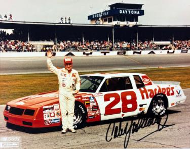 Cale Yarborough Autographed NASCAR Licensed Hardee's Racing 8X10 Photo minor dings- Tuff Stuff COA-Powers Sports Memorabilia