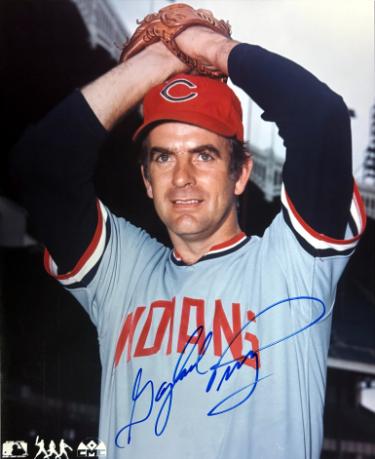 Gaylord Perry Autographed Cincinnati Reds MLB Licensed 8x10 Photo minor dings- COA (HOF)-Powers Sports Memorabilia