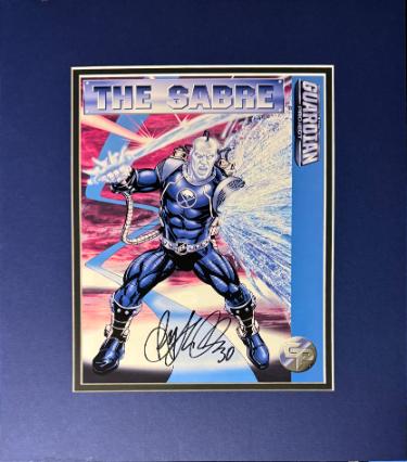 Ryan Miller Autographed The Guardian Project Sabre 8x10 Photo Matted- COA (Stan Lee/Buffalo Sabres)-Powers Sports Memorabilia