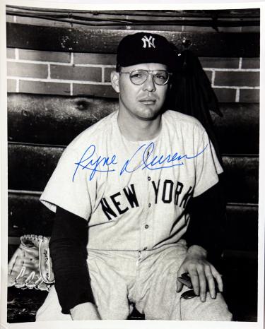 Ryne Duren Autographed New York Yankees 8x10 Photo minor dings- COA (1958 WS Champ)-Powers Sports Memorabilia