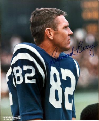 Raymond Berry Autographed Baltimore Colts NFL Licensed 8X10 Photo- COA (HOF/6X PB)-Powers Sports Memorabilia
