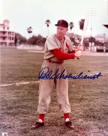 Red Schoendienst Autographed St. Louis Cardinals MLB Licensed 8x10 Photo- COA (HOF)-Powers Sports Memorabilia