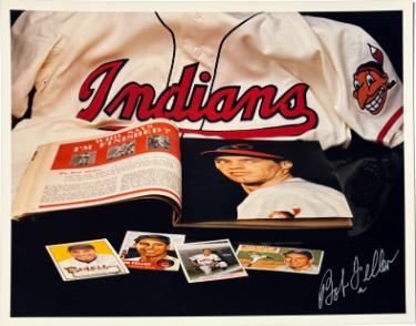Bob Feller Autographed Cleveland Collage 8x10 Photo- COA (HOF/No Hitter/8X AS)-Powers Sports Memorabilia