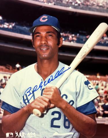 Billy Williams Autographed Chicago Cubs MLB Licensed 8x10 Photo minor dings- COA (HOF) - CTBL_043857-Powers Sports Memorabilia