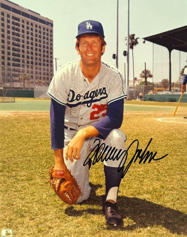 Tommy John Autographed Los Angeles Dodgers MLB Licensed 8x10 Photo minor dings- COA-Powers Sports Memorabilia