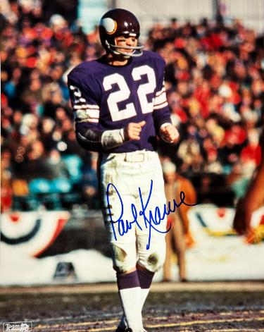 Paul Krause Autographed Minnesota Vikings NFL Licensed 8x10 Photo minor dings- Tuff Stuff COA (HOF)-Powers Sports Memorabilia
