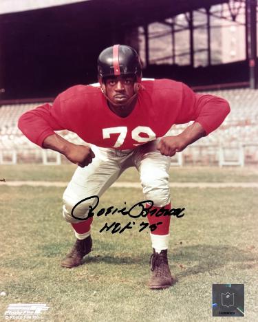 Roosevelt Rosie Brown Autographed New York Giants NFL Licensed 8x10 Photo HOF 75 minor dings- COA-Powers Sports Memorabilia