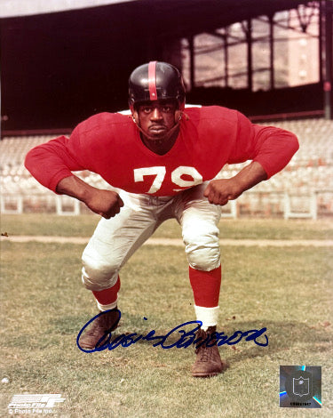 Roosevelt Rosie Brown Autographed New York Giants NFL Licensed 8x10 Photo minor dings- COA (HOF)-Powers Sports Memorabilia