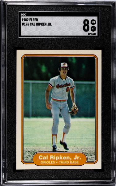 Cal Ripken, Jr 1982 Fleer Rookie Card (RC) #176-SGC Graded 8 NM-MT (Baltimore Orioles/HOF)-Powers Sports Memorabilia