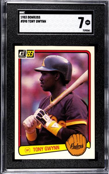 Tony Gwynn 1983 Donruss Rookie Card (RC) #598- SGC Graded 7 NM (San Diego Padres/HOF)-Powers Sports Memorabilia