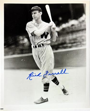 Rick Ferrell Autographed Washington Senators 8x10 Photo dings - COA (HOF/8X AS)-Powers Sports Memorabilia