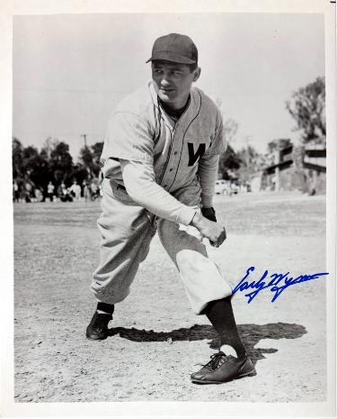 Early Wynn Autographed Washington Senators 8x10 Photo minor dings- COA (HOF/CY/9XAS)-Powers Sports Memorabilia