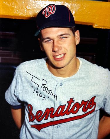 Tom Brown Autographed Washington Senators 8x10 Photo w/ 1963 minor dings - COA-Powers Sports Memorabilia