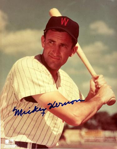 Mickey Vernon Autographed Washington Senators MLB 8x10 Photo minor dings- COA-Powers Sports Memorabilia