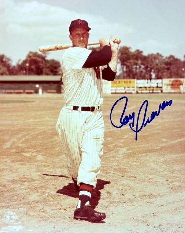 Roy Sievers Autographed Washington Senators MLB 8x10 Photo minor dings- COA (49 ROY)-Powers Sports Memorabilia