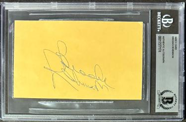 Brooks Robinson Autographed 3x5 Index Card - Beckett/BAS Encapsulated (Baltimore Orioles/HOF)-Powers Sports Memorabilia