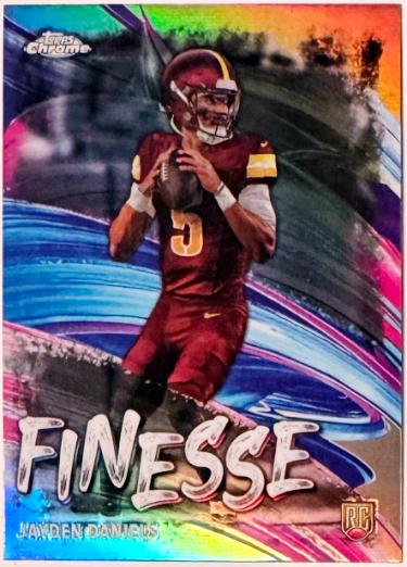 Jayden Daniels 2024 Topps Chrome Finesse Refractor Rookie Card (RC) #F-3 (Washington Commanders)-Powers Sports Memorabilia