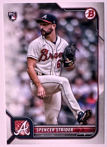 Spencer Strider 2022 Bowman Rookie Card (RC) #41 (Atlanta Braves)-Powers Sports Memorabilia