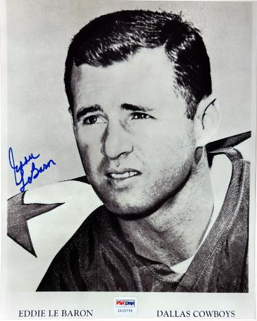 Eddie LeBaron Autographed Dallas Cowboys 8x10 Photo minor dings- PSA/CSA Show Ticket (Dallas 1st QB) - CTBL_044013-Powers Sports Memorabilia