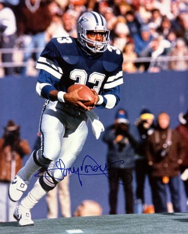 Tony Dorsett Autographed Dallas Cowboys 8x10 Photo #33 minor dings- CSA COA (HOF) - CTBL_044016-Powers Sports Memorabilia