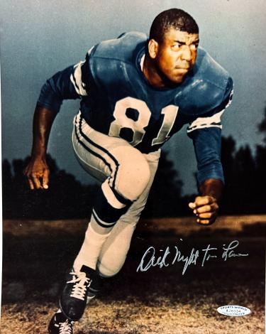 Dick Lane Autographed Los Angeles Rams 8x10 Photo Night Train minor dings- Sports World Collectibles #A28334/COA-Powers Sports Memorabilia