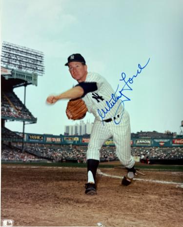 Whitey Ford Autographed New York Yankees MLB Licensed 8x10 Photo minor dings- COA (HOF/6X WS Champ) - CTBL_044027-Powers Sports Memorabilia