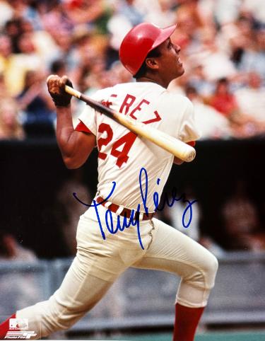 Tony Perez Autographed Cincinnati Reds MLB Licensed 8x10 Photo minor dings- COA/CSA Show Ticket-Powers Sports Memorabilia