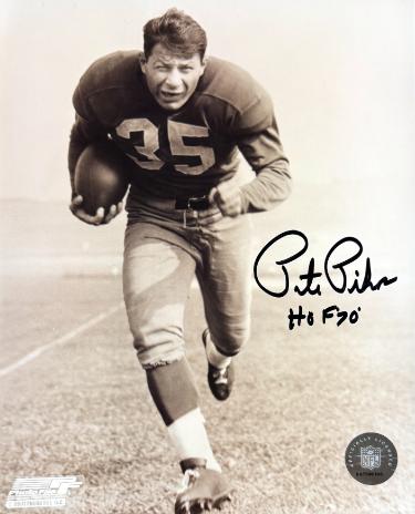 Pete Pihos Philadelphia Eagles NFL 8 x 10 Photograph w/ HOF 70 minor dings- COA - Autographed-Powers Sports Memorabilia