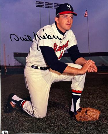 Phil Niekro Autographed Milwaukee Braves MLB 8x10 Photo minor dings- COA (HOF)-Powers Sports Memorabilia