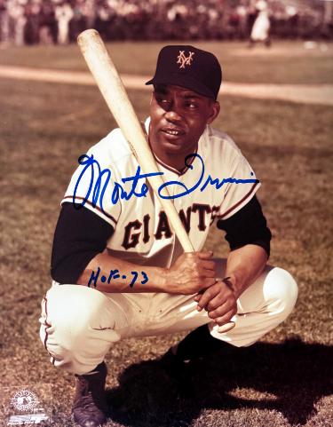 Monte Irvin Autographed New York Giants MLB Licensed 8x10 Photo HOF 73 minor dings- COA/Ticket-Powers Sports Memorabilia