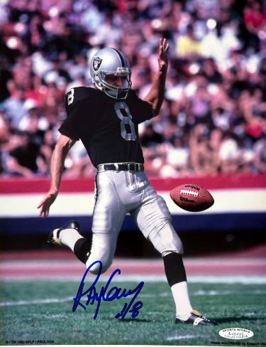 Ray Guy Autographed Oakland Raiders 8x10 Photo #8- Sports World Collectibles #A48499/COA-Powers Sports Memorabilia