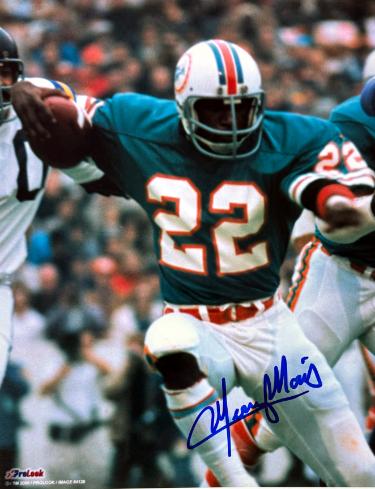 Mercury Morris Autographed Miami Dolphins NFL Licensed 8x10 Photo- COA (17-0)-Powers Sports Memorabilia
