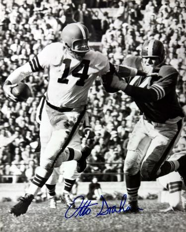 Otto Graham Autographed Cleveland Browns Vintage B&W 8x10 Photo- NFL Alumni, Inc. LOA (HOF)-Powers Sports Memorabilia