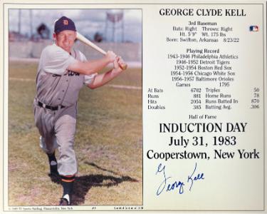 George Kell Autographed Detroit Tigers MLB Licensed Hall of Fame Induction Day 8x10 Photo/Card- COA - CTBL_044057-Powers Sports Memorabilia