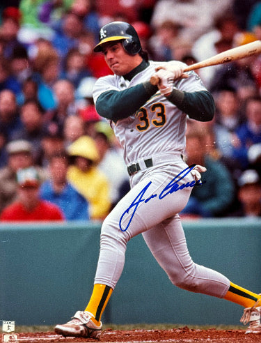Jose Canseco Autographed Oakland A's MLB Licensed 8X10 Photo- COA (AL ROY/MVP)-Powers Sports Memorabilia